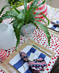 star-spangled banner, Flag Day, seasonal decor, Red, White, Blue, Patriotic Flair, Tablescaping, Center Piece
