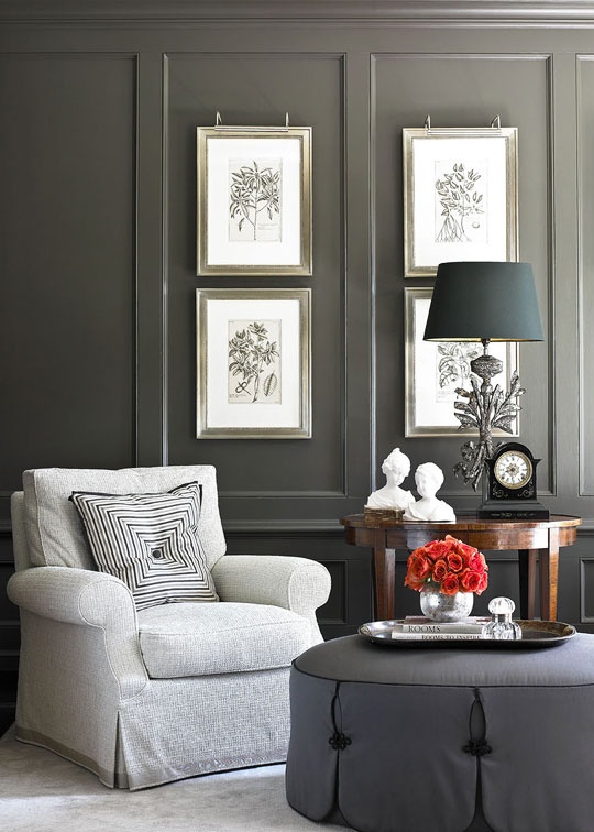 grey, gray, dark walls, paint, decor, neutral 