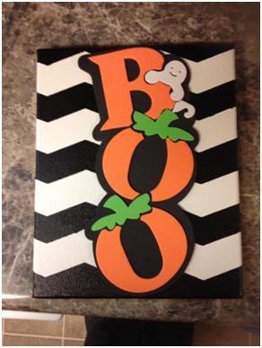 Boo-FrogTape-8FrogTape, DIY Wall Art, Halloween art, how-to, tutorial, chevron, 