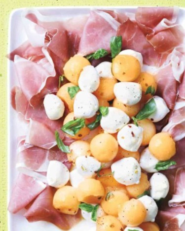 marthastewart.com - savory fruit dishes - Mohawk Homescapes - Cantaloupe Mozzarella Prosciutto 