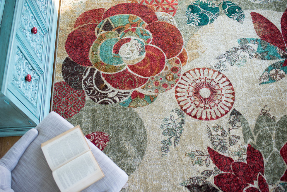 Geo Floral Pattern Area Rug from Mohawk Home