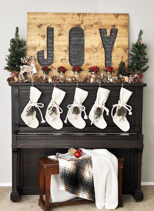 cherished bliss - drop_cloth_stockings - holiday farmhouse decor - seasonal decor