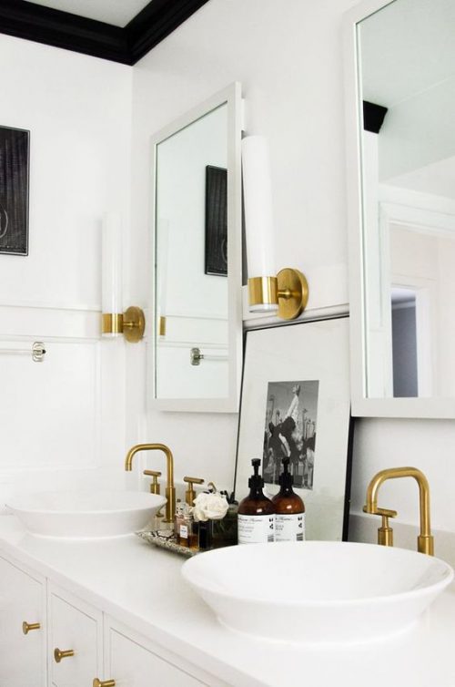 Glam up a tired bathroom - Heidi Milton - ideas to add glam - change hardware & fixtures - The Everygirl