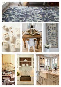 french country kitchen, moodboard