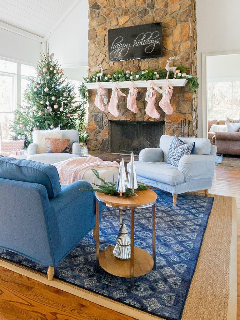 Non-Traditional Holiday Color Combinations- Blush and Navy- Duke Manor Farm
