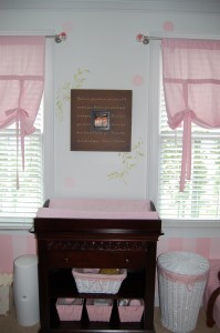 changing table, nursery art, baby girl, 