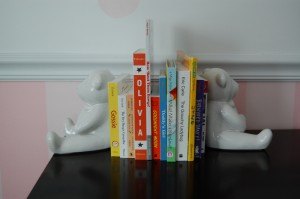 bookends, potterybarn kids, bears, girl nursery