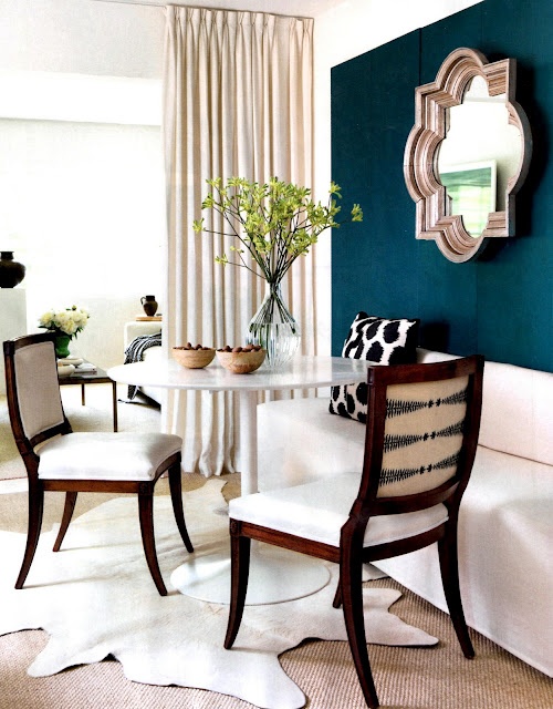 Teal design, Teal decor ideas, modern dinnett, Teal and White decor