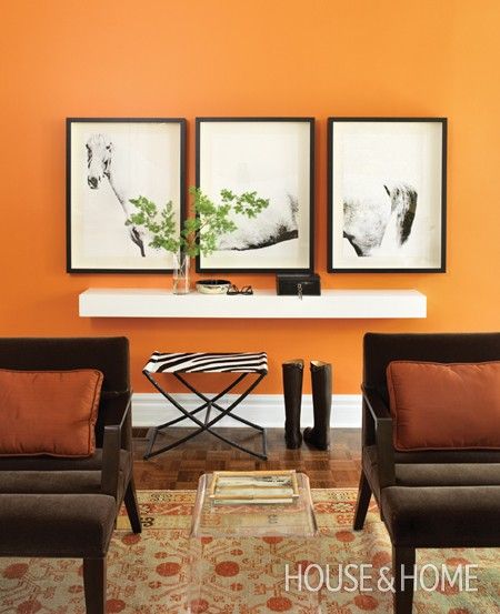 MohawkHomescapes.com, Orange home design, Orange color showcase, warm and vibrant orange, orange walls