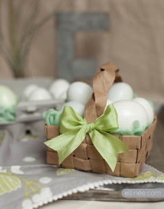 The Elli Blog - Paper Easter Basket DIY - Easter Table Setting - Easter ideas - Tablescaping - Mohawk Homescapes