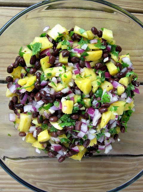 A Hint of Honey Blog - Pineapple Black Bean Salsa - Mardi Gras Menu - Heidi Milton - Mohawk Homescapes