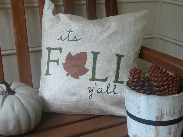 stencil pillow 2 - Stencil pillow cover - Fall DIY - Mohawk Homescapes - Heidi Milton