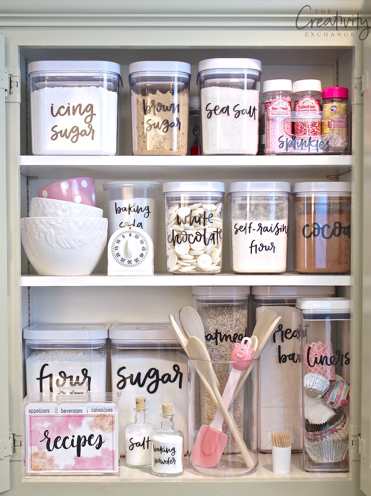 Printable hand-lettered labels for pantry organization