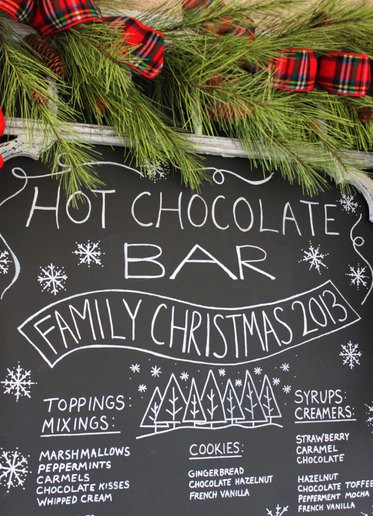 Mohawk Home, for the home, lifestyle blog, hot chocolate bar, holiday ideas, chalkboard art, hand lettering, chalkboard lettering